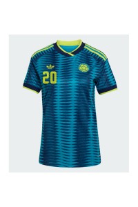 Kolumbia Juan Fernando Quintero #20 Jalkapallovaatteet Naisten Vieraspaita MM-kisat 2026 Lyhythihainen